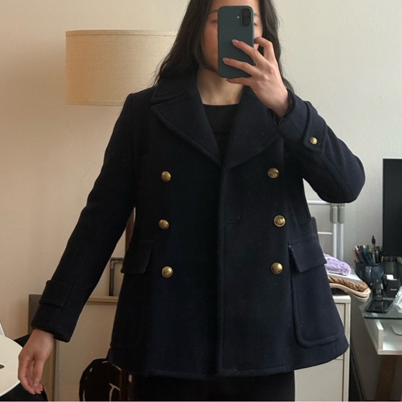 J. Crew Wool Blend Peacoat - Picture 3 of 6